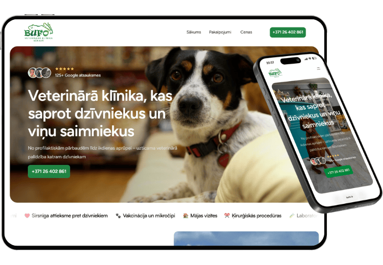 BUFO — mājaslapa planšetē un telefonā
