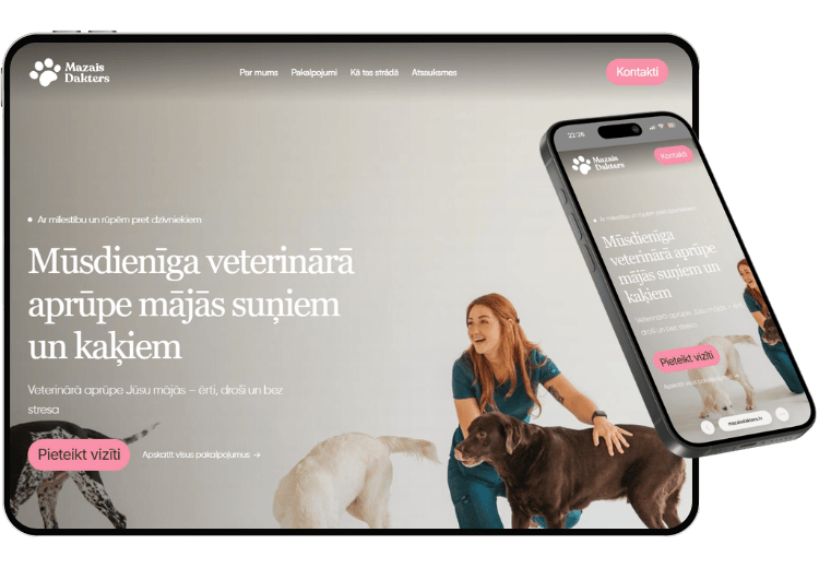 Mazais Dakters — mājaslapa planšetē un telefonā